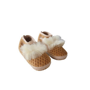 Vintage Mrs. Day's Ideal Baby Shoes Ankle Strap Fur‎ Soft Sole Booties Infant 2